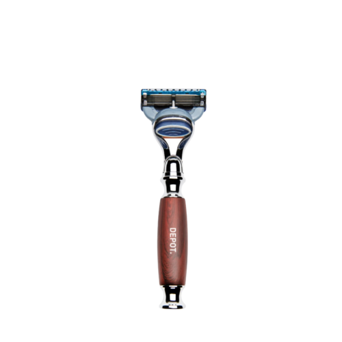 depot wood & steel luxury home razor for 5 blades