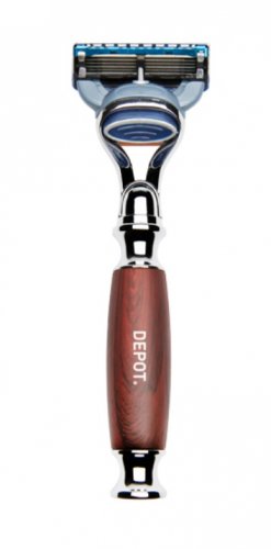 depot wood & steel luxury home razor for 5 blades