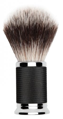 depot 733 vintage black & silver shaving brush