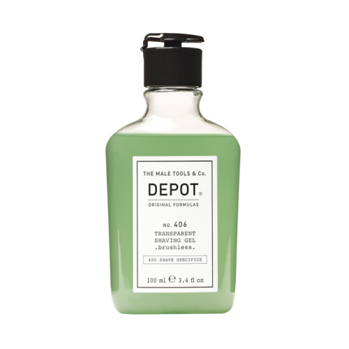 depot 406 transparent shaving gel brushless